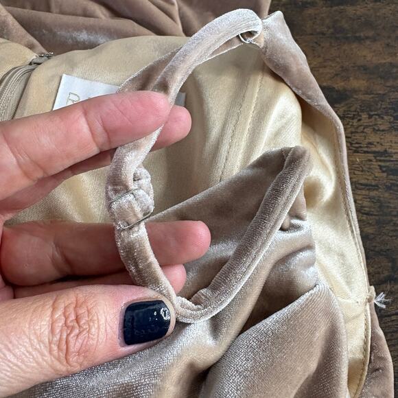 Revelry Size 18 Skye Velvet Slip Dress Champagne Maxi Formal Prom Bridesmaid - Picture 6 of 11